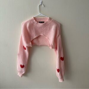 Cropped heart sweater moving sale